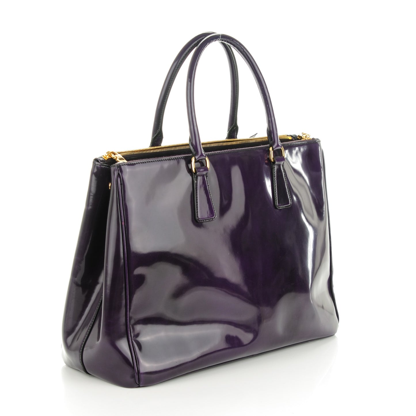 Spazzolato Large Double Zip Tote Viola Fume