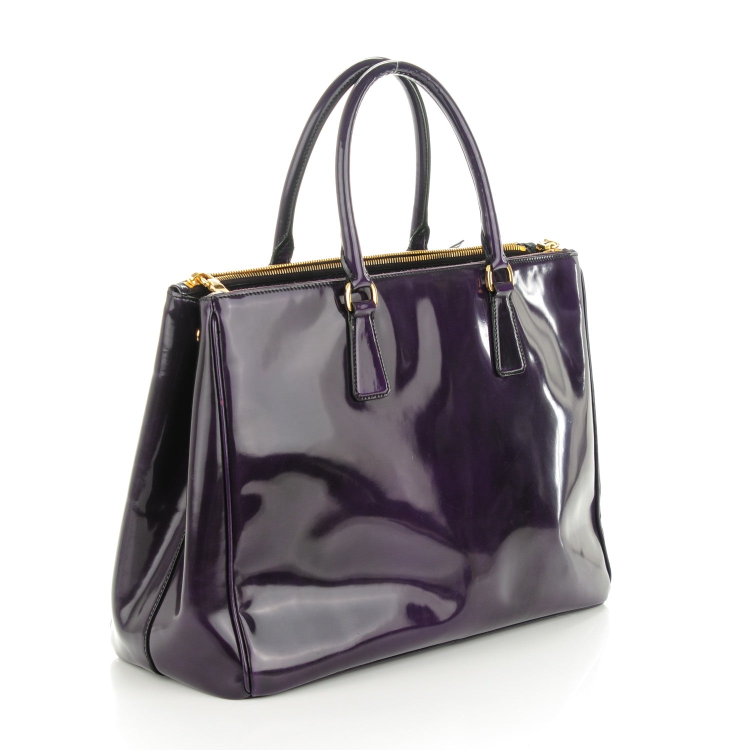 Prada Spazzolato Large Double Zip Tote Viola Fume 3 of 8