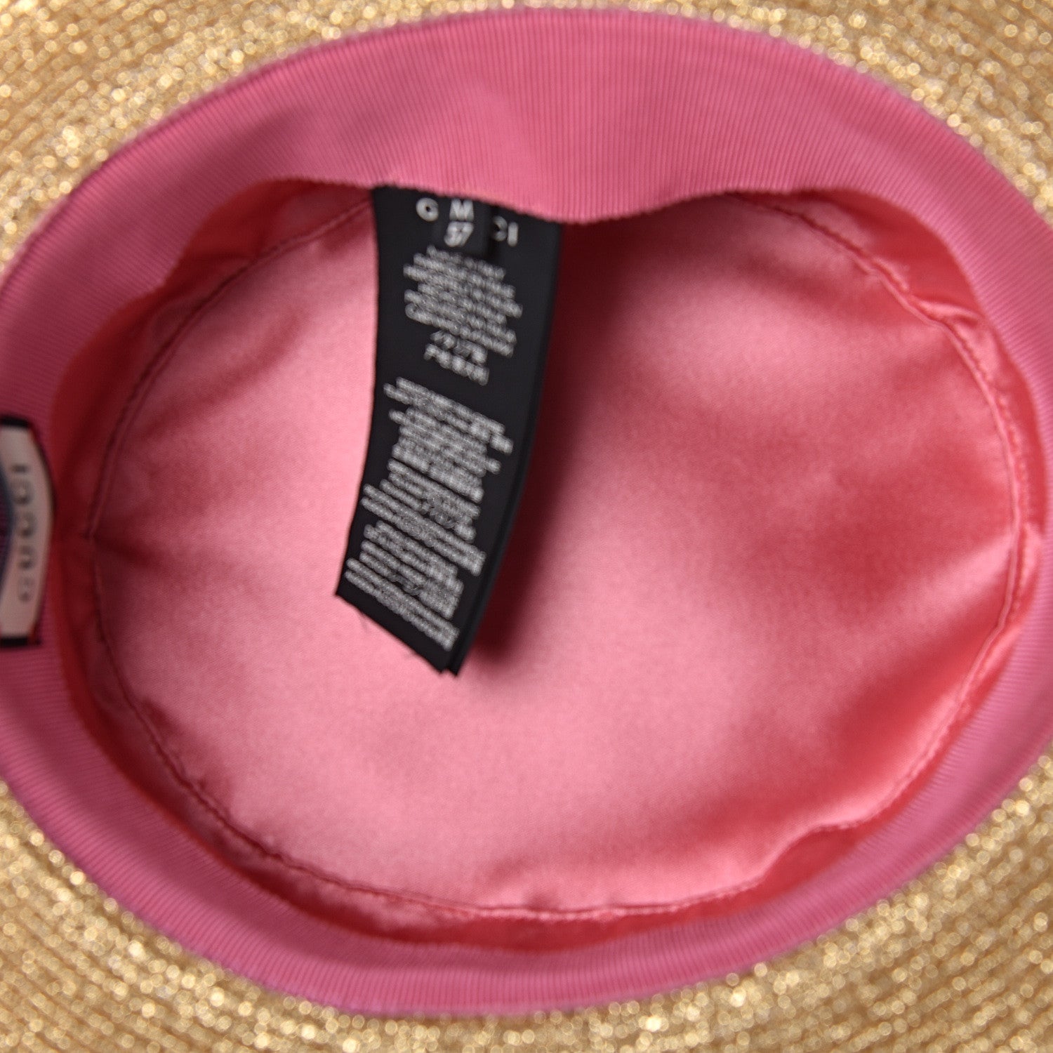 Gucci Lame Papier Hat M Black Gold 5 of 8