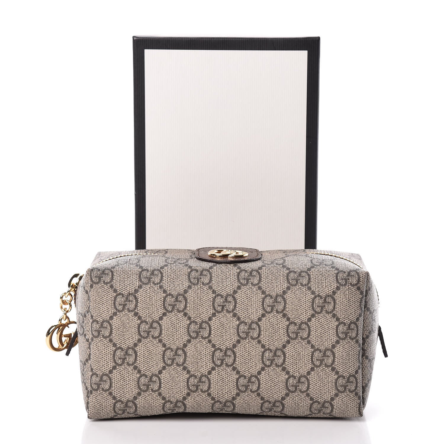 Gucci Soft GG Supreme Monogram Calfskin Medium Ophidia Cosmetic Case Beige Ebony New Acero 10 of 10