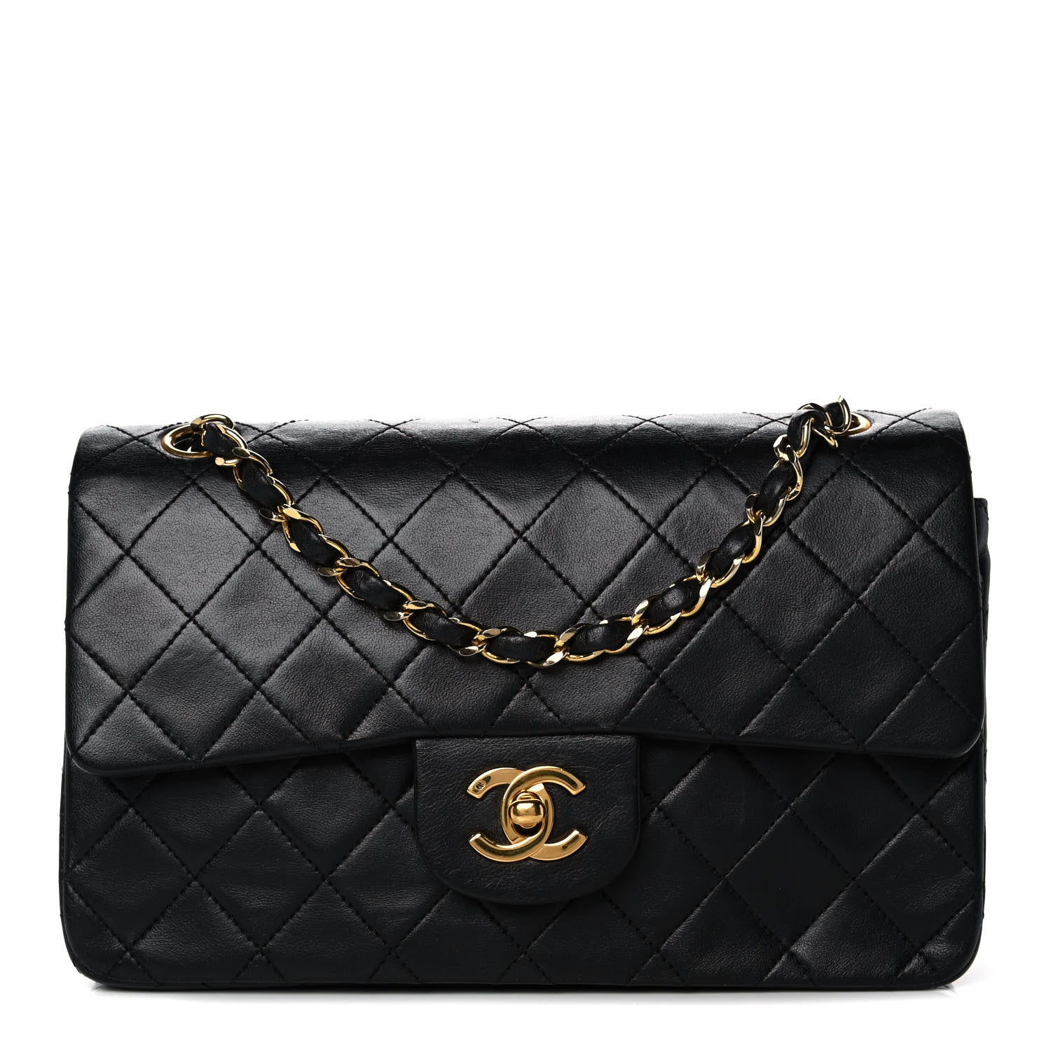 Chanel Lambskin Quilted Small Double Flap Black 1 of 12
