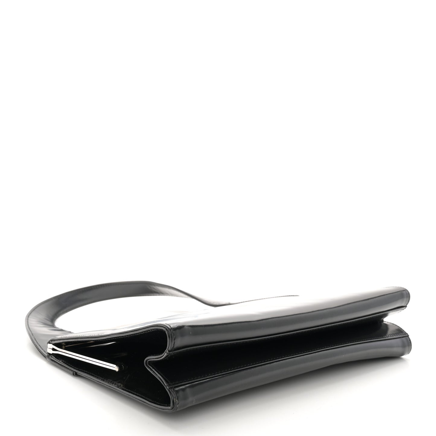 Shiny Calfskin Shoulder Bag Black
