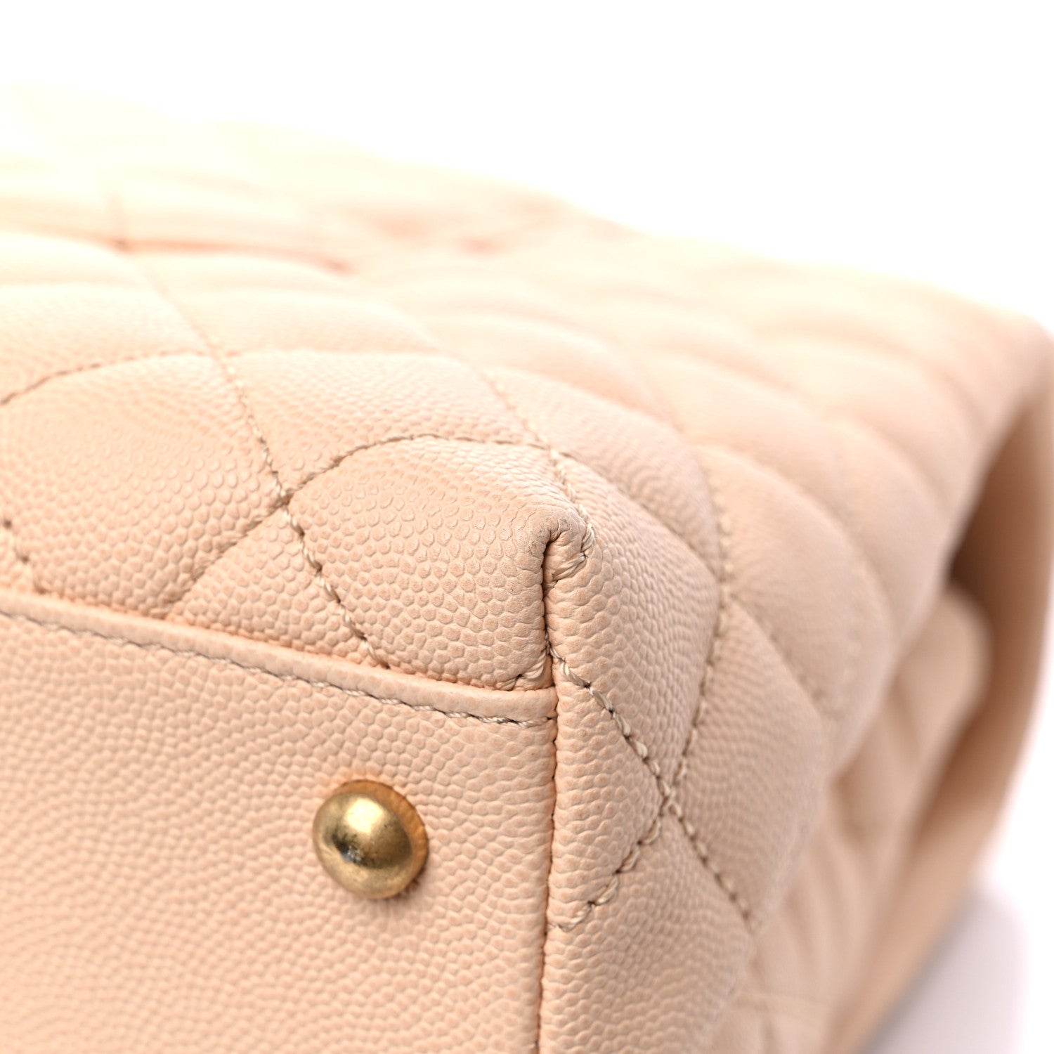 Chanel Caviar Quilted Medium Coco Handle Flap Light Beige 11 of 12