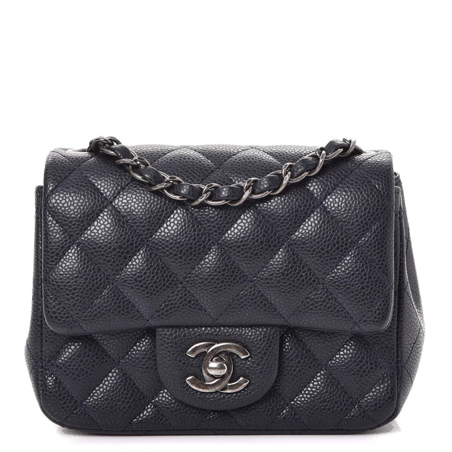 Chanel Caviar Quilted Mini Square Flap Navy 1 of 8