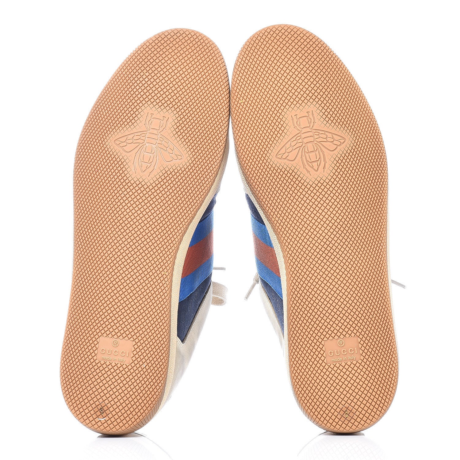 Gucci Nubuck Mini GG Monogram Web Mens Screener Sneakers 8 London Blue Dusty Milk 7 of 14