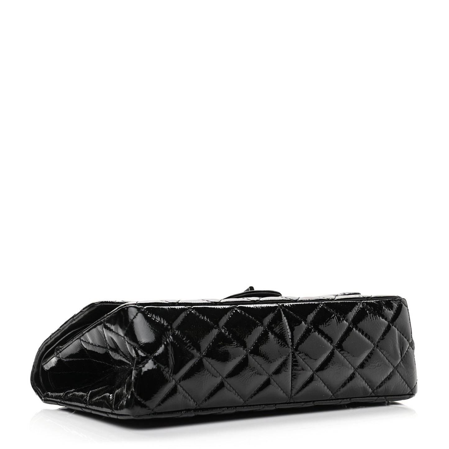 Distressed Patent Quilted 2.55 Reissue 227 Flap Black