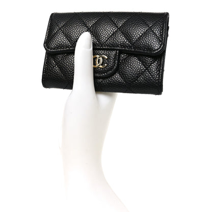 Chanel Caviar Quilted Flap Card Holder Wallet Black 4 of 18