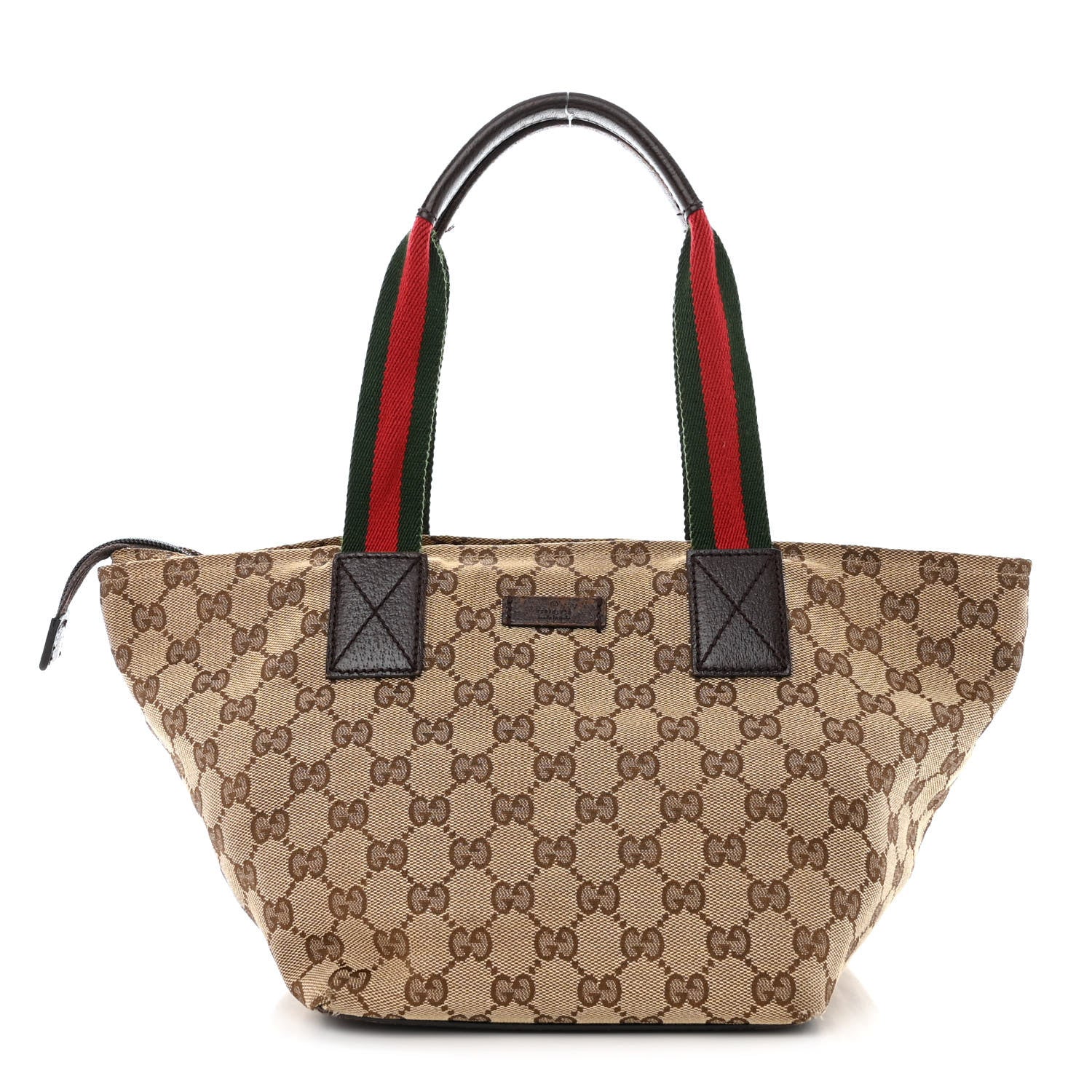 Gucci GG Monogram Small Web Handle Bucket Tote Dark Brown 1 of 12