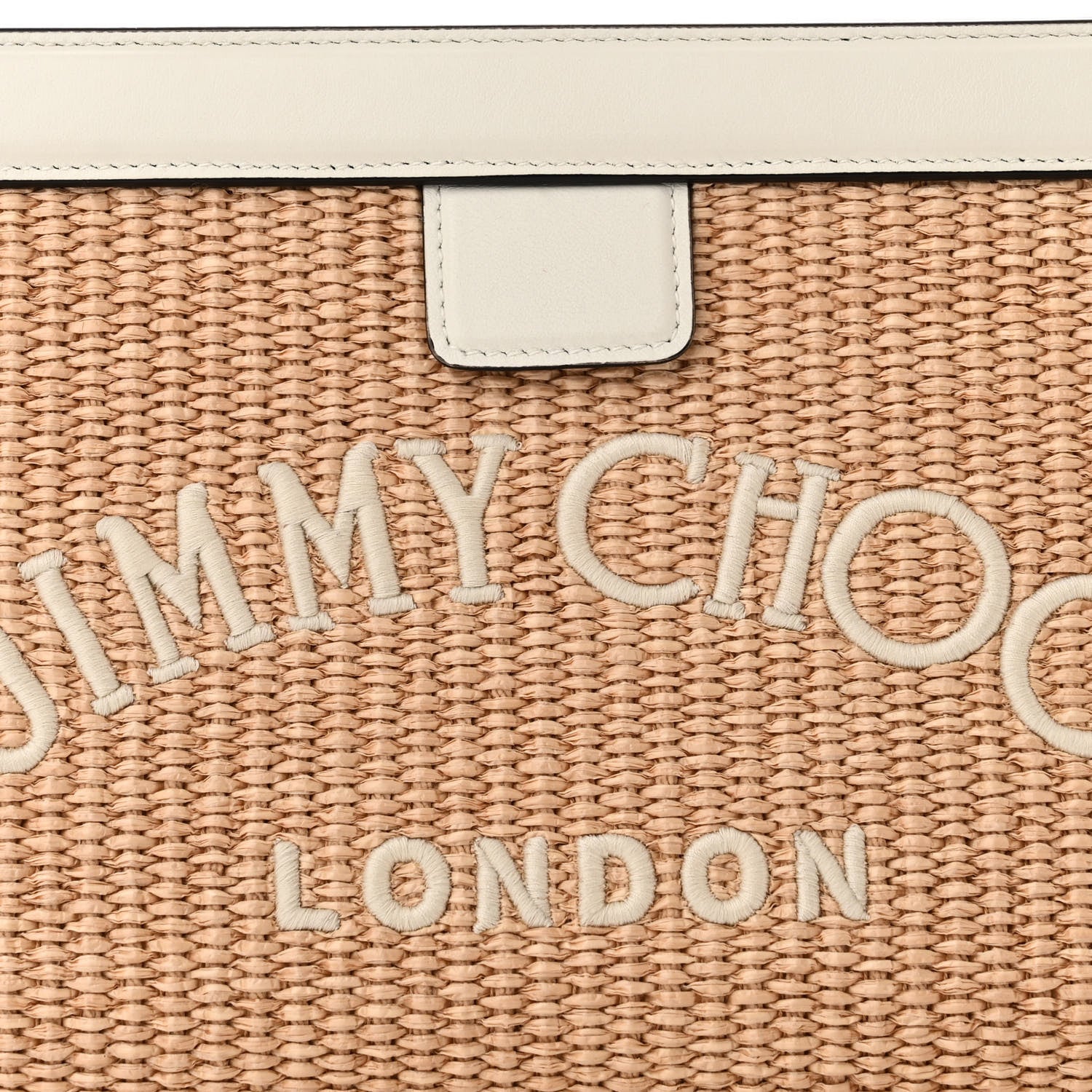 Jimmy Choo Raffia Avenue London Clutch Natural Latte 7 of 10