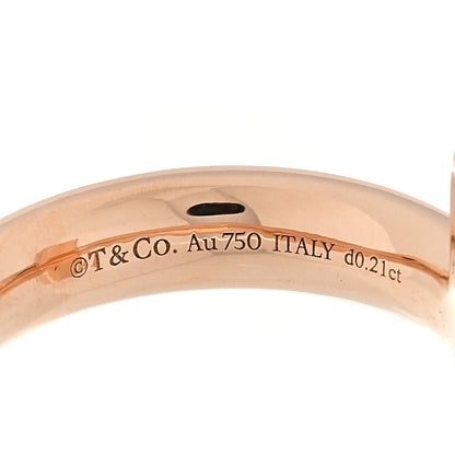 Tiffany 18K Rose Gold Diamond T T1 Ring 52 6 4 of 5