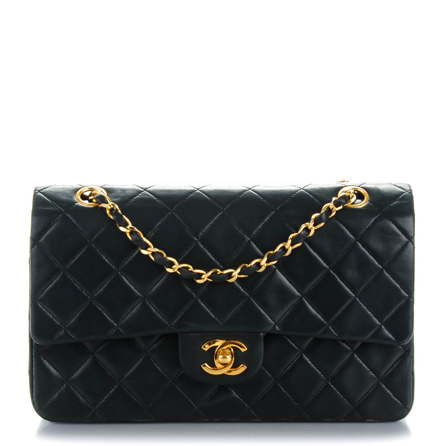 Chanel Lambskin Quilted Medium Double Flap Black 1 of 13