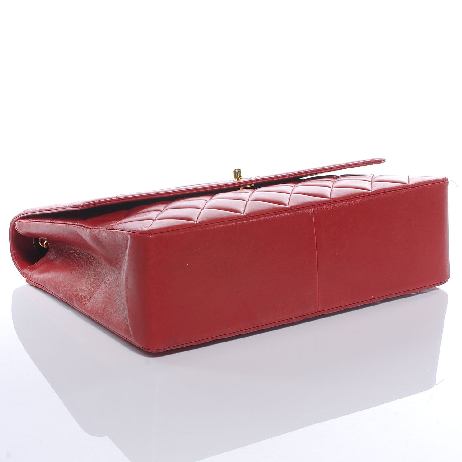 Chanel Lambskin Vintage Jumbo CC Flap Red 4 of 8
