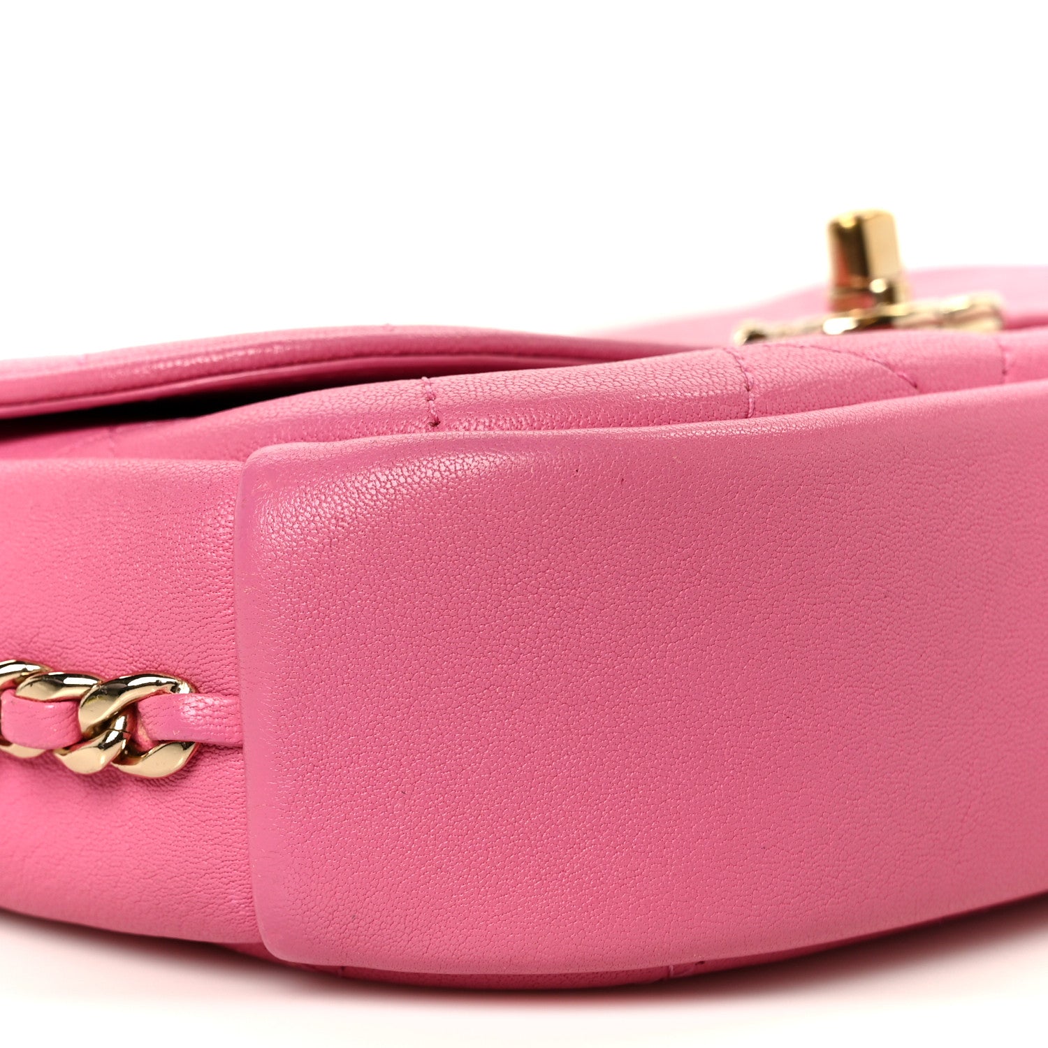 Chanel Goatskin Stitched Casual Trip Single Flap Pink 9 of 11