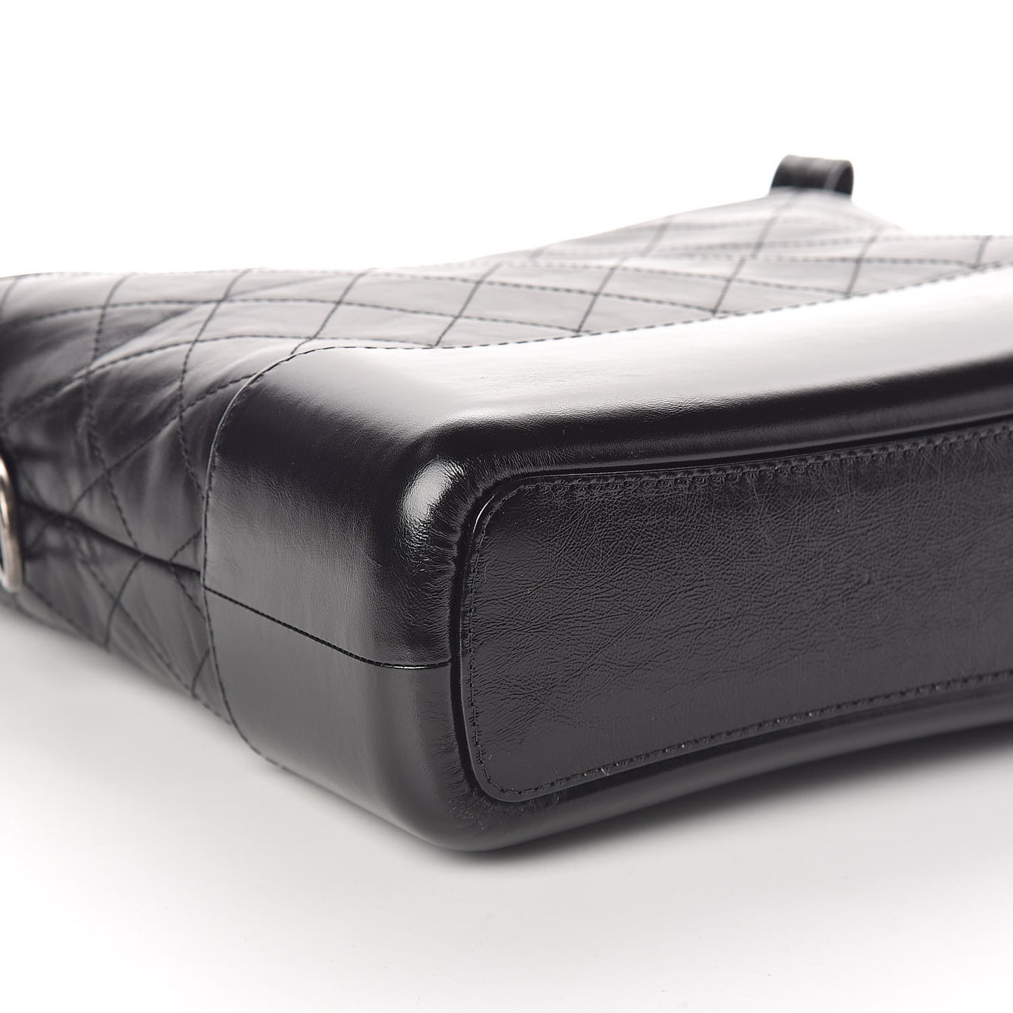 Aged Calfskin Quilted Medium Gabrielle Hobo Black