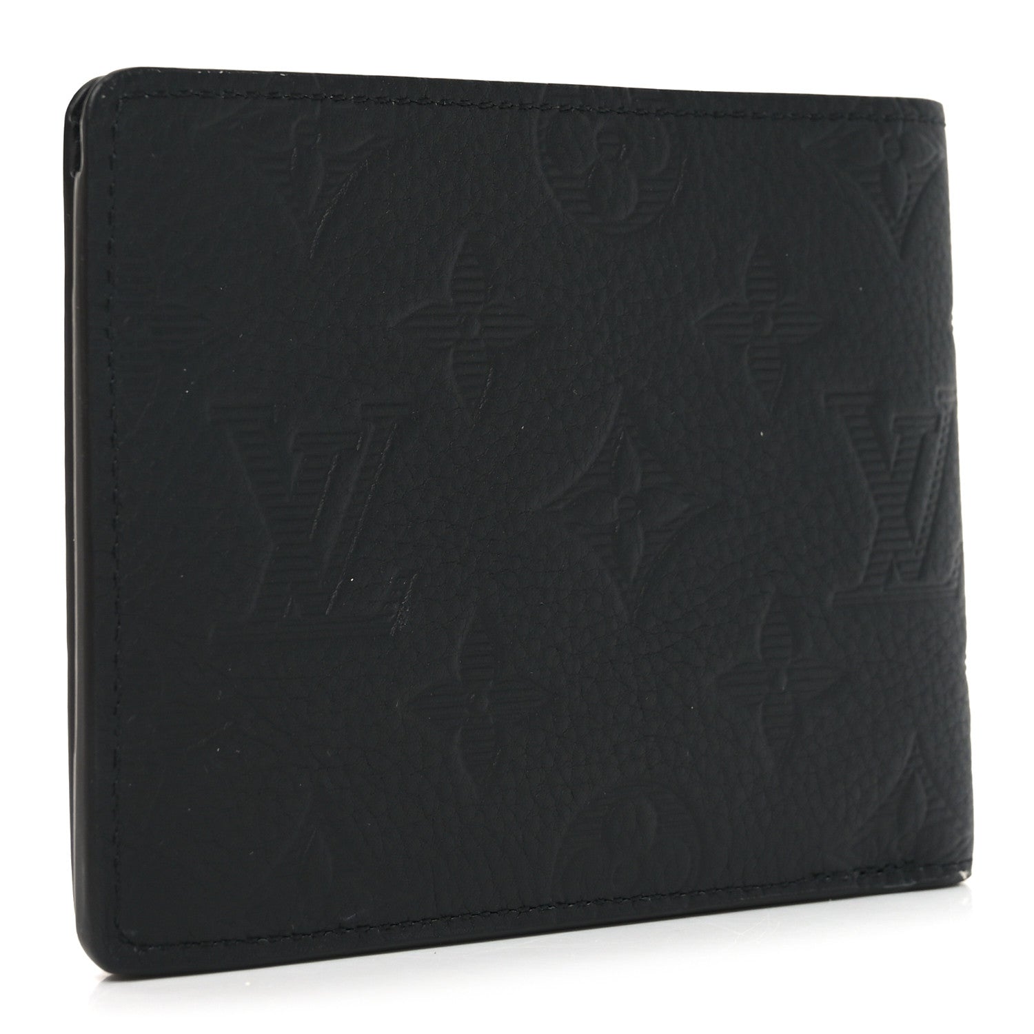 Louis Vuitton Calfskin Monogram Shadow Multiple Wallet Black 3 of 7
