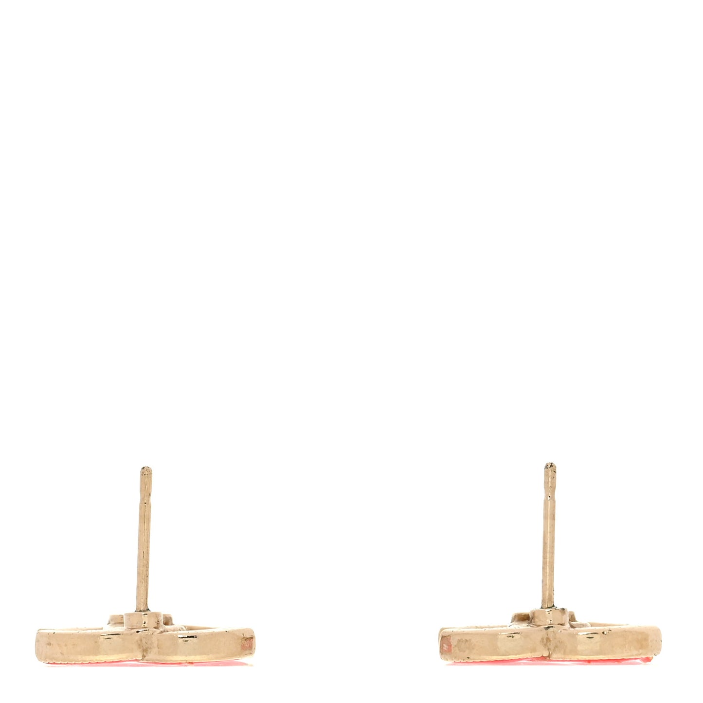 Metal Enamel CC Earrings Hot Pink