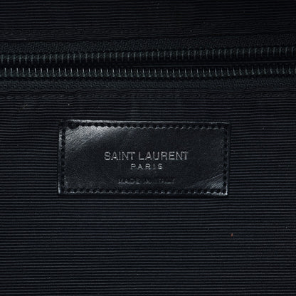Saint Laurent Calfskin Crocodile Embossed City Backpack Black 7 of 8