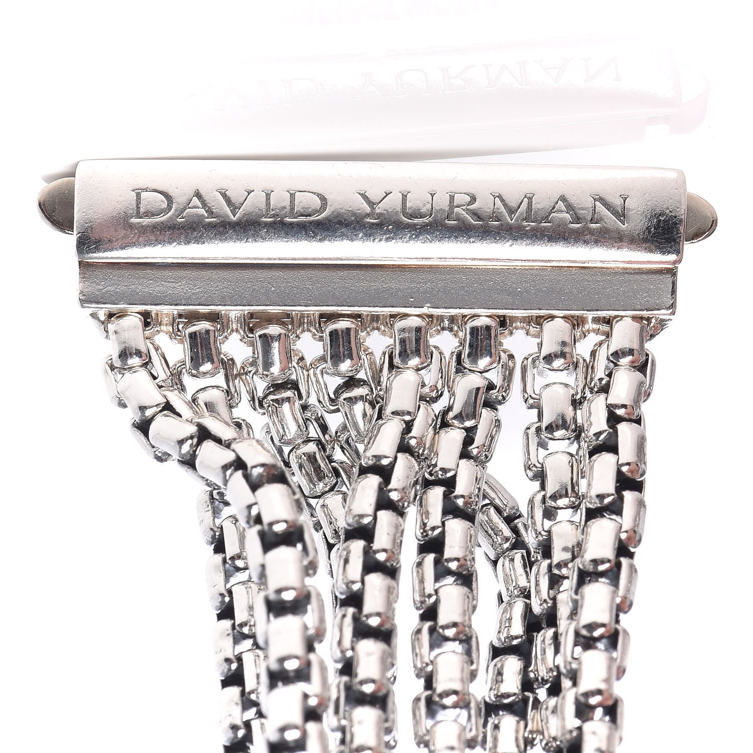 David Yurman Sterling Silver Eight-Row Box Chain Bracelet 5 of 5