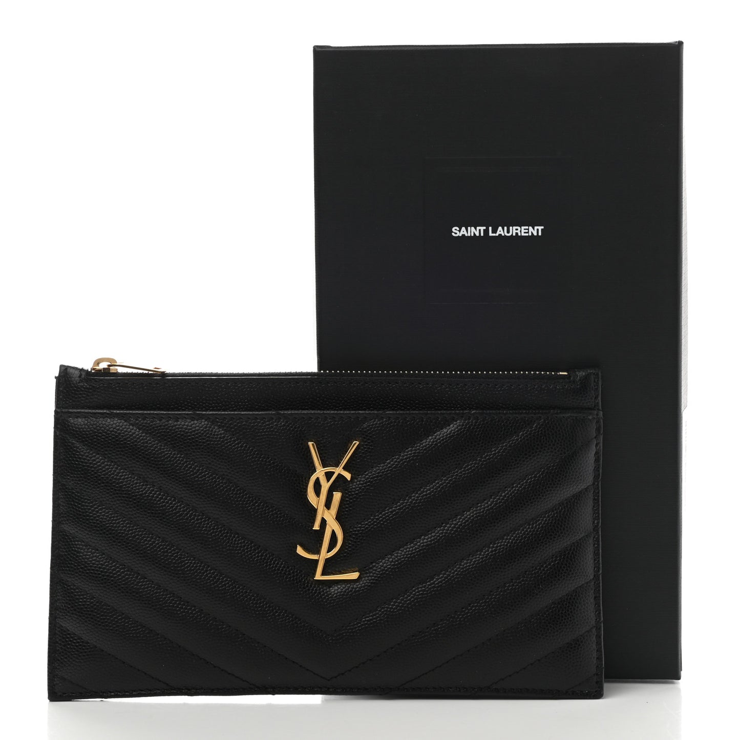 Grain De Poudre Chevron Monogram Bill Pouch Black
