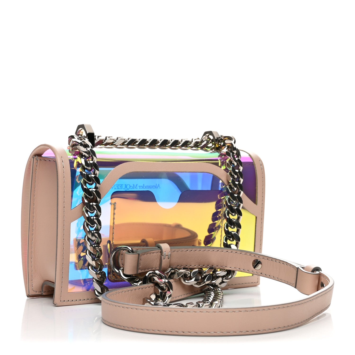Alexander McQueen Iridescent PVC Calfskin Mini Knuckle Crossbody