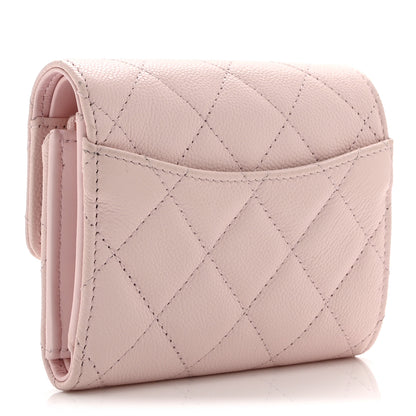 Chanel Caviar Quilted Compact Flap Wallet Light Pink 3 of 11
