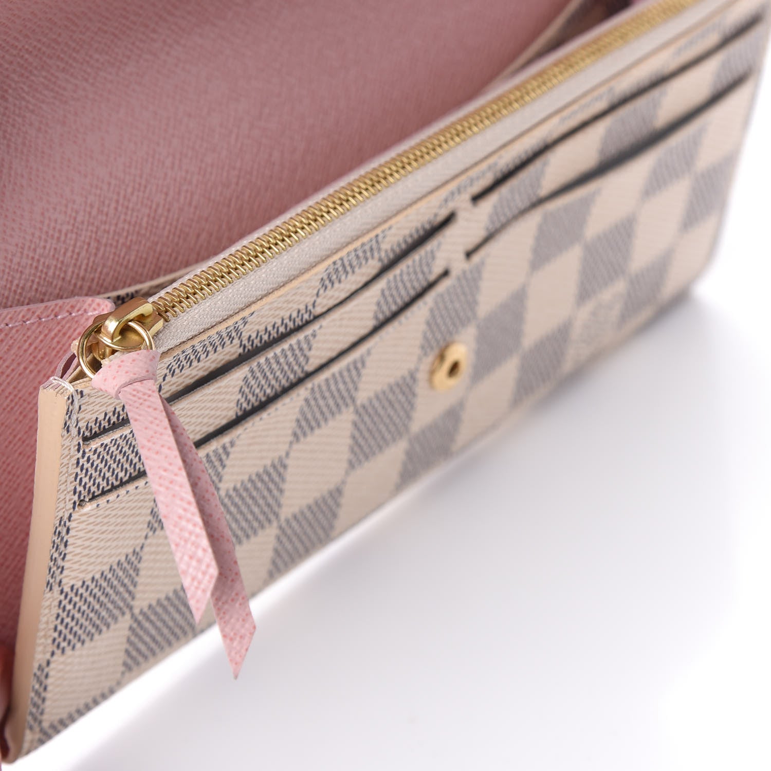 Louis Vuitton Damier Azur Emilie Wallet Rose Ballerine 10 of 11