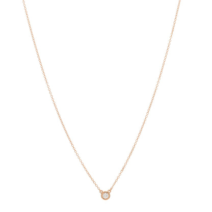 Tiffany 18K Rose Gold Diamond .07ct Elsa Peretti Diamonds by the Yard Pendant Necklace 1 of 3