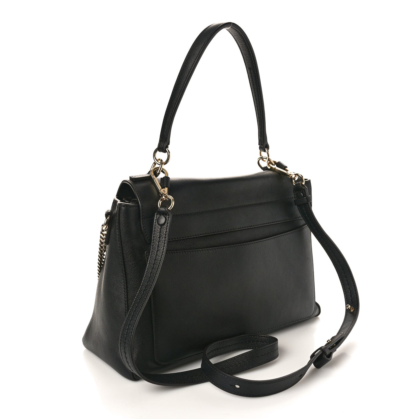 Calfskin Medium Faye Day Shoulder Bag Black