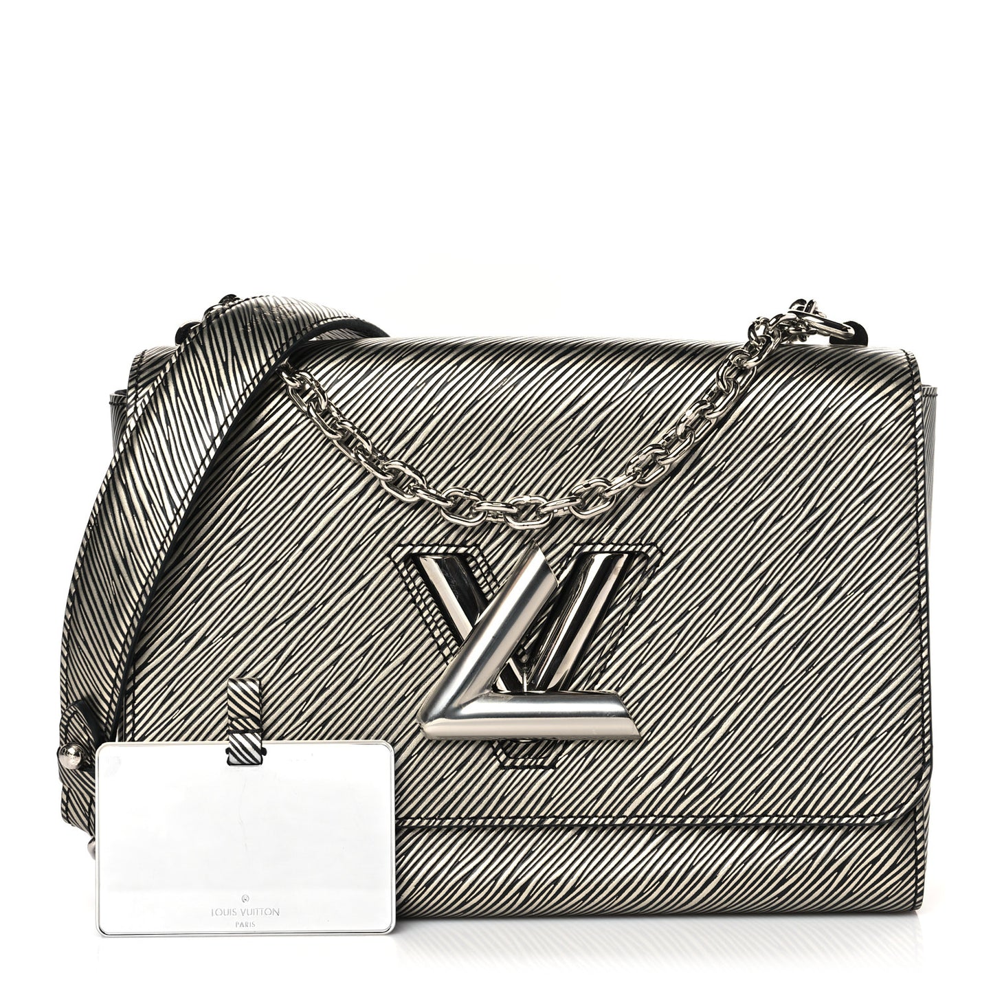 Epi Twist Shoulder Bag MM Platine