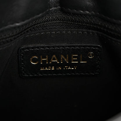 Chanel Glazed Calfskin Quilted Double Pocket Crossbody Flap Black 6 of 15