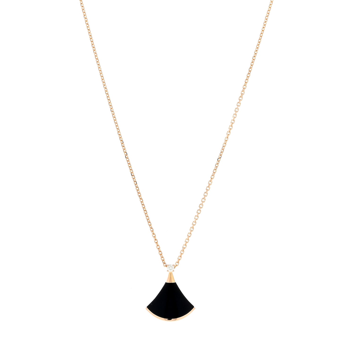 18K Rose Gold Diamond Black Onyx Divas' Dream Pendant Necklace
