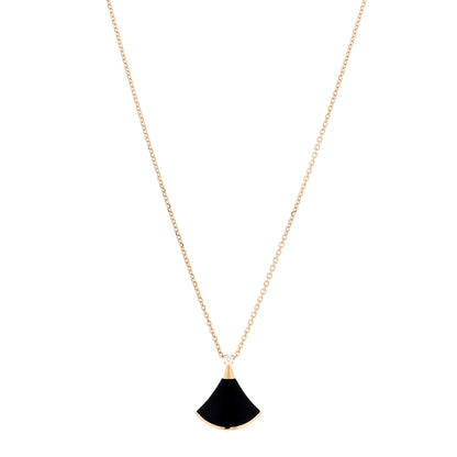 Bulgari 18K Rose Gold Diamond Black Onyx Divas' Dream Pendant Necklace 1 of 4
