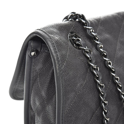 Chanel Caviar Quilted Large French Riviera Flap Dark Grey 8 of 12