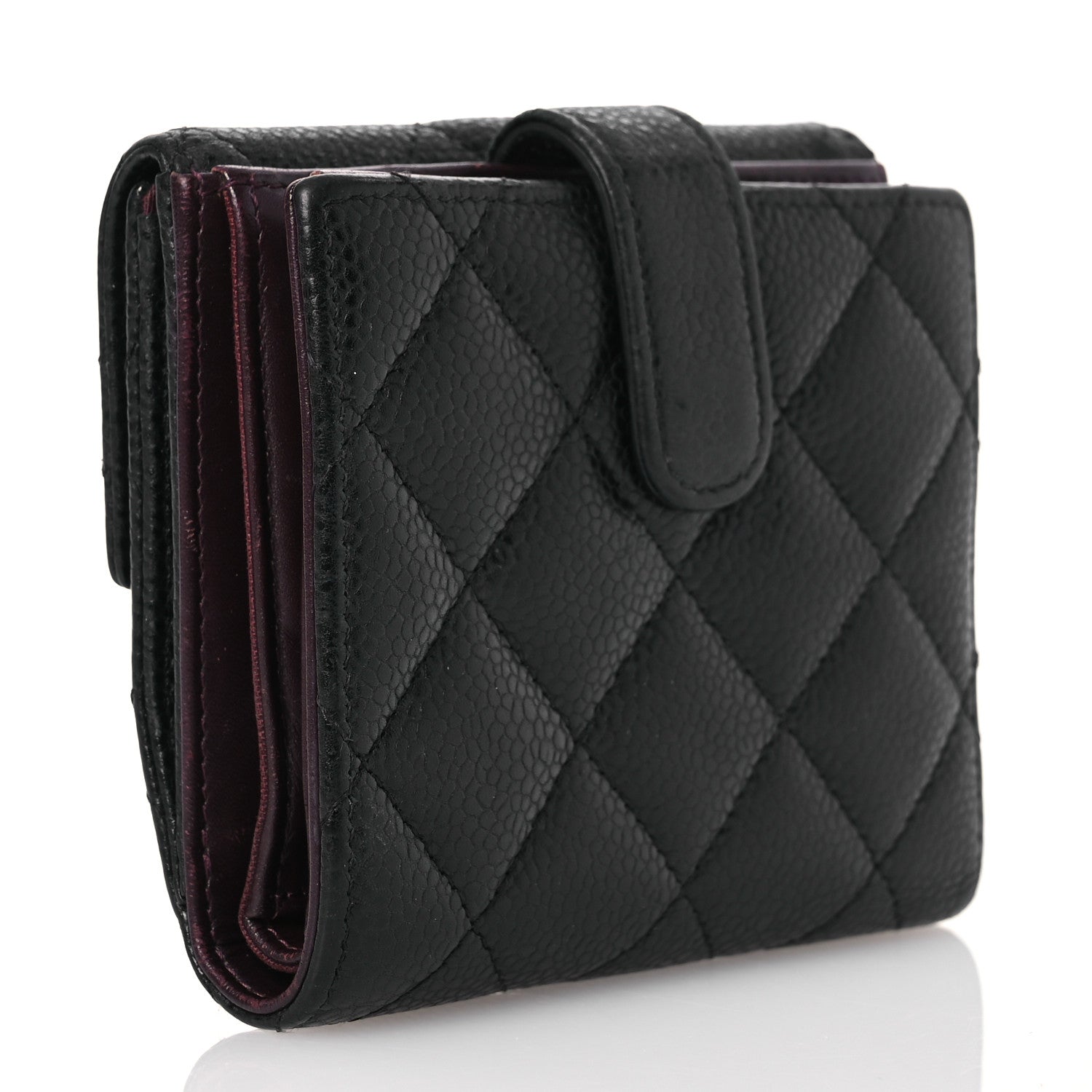 Chanel Caviar Quilted Compact French Flap Wallet Black 3 of 15