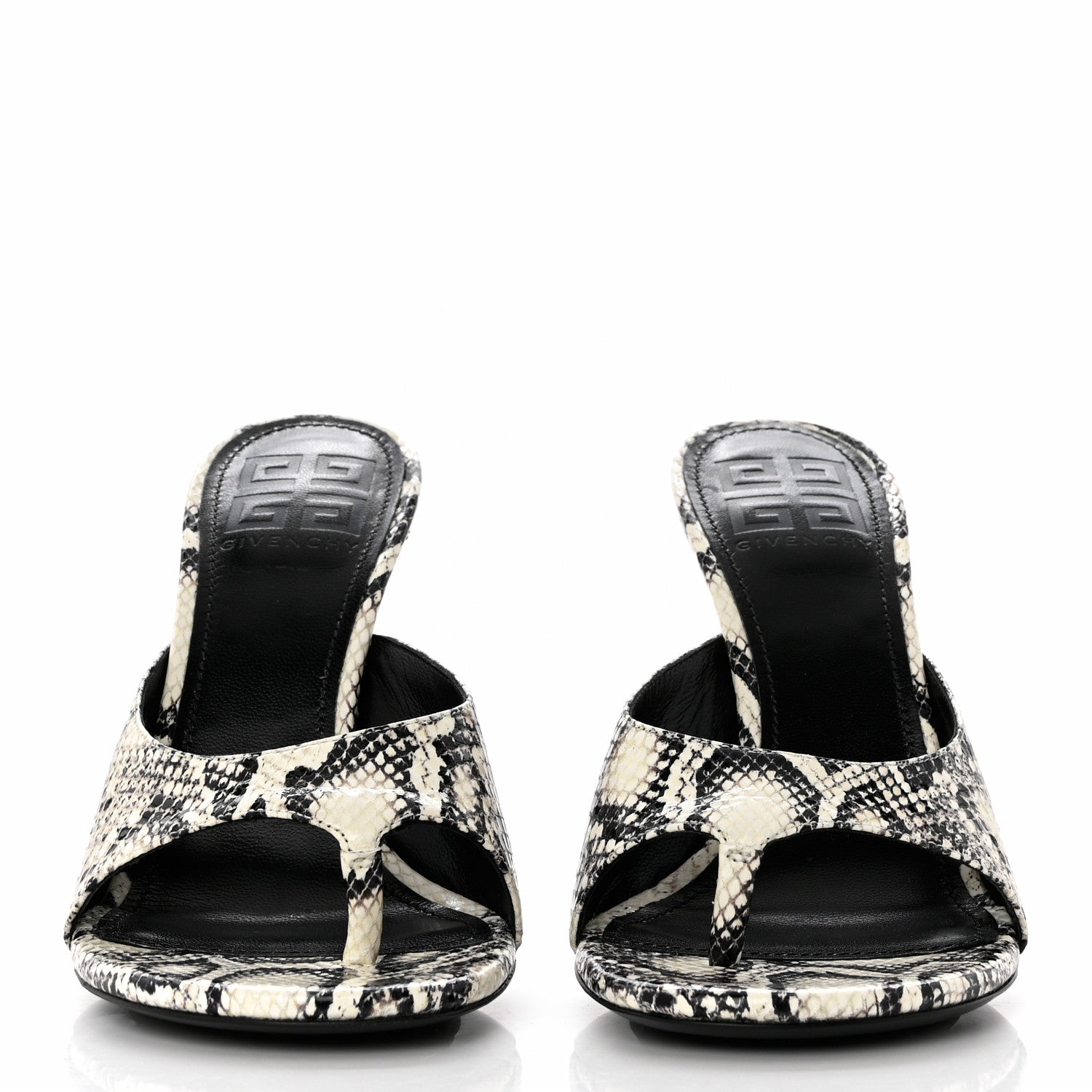 Givenchy Snakeskin Embossed Thong-Strap Sandals Mules 37 White 2 of 9