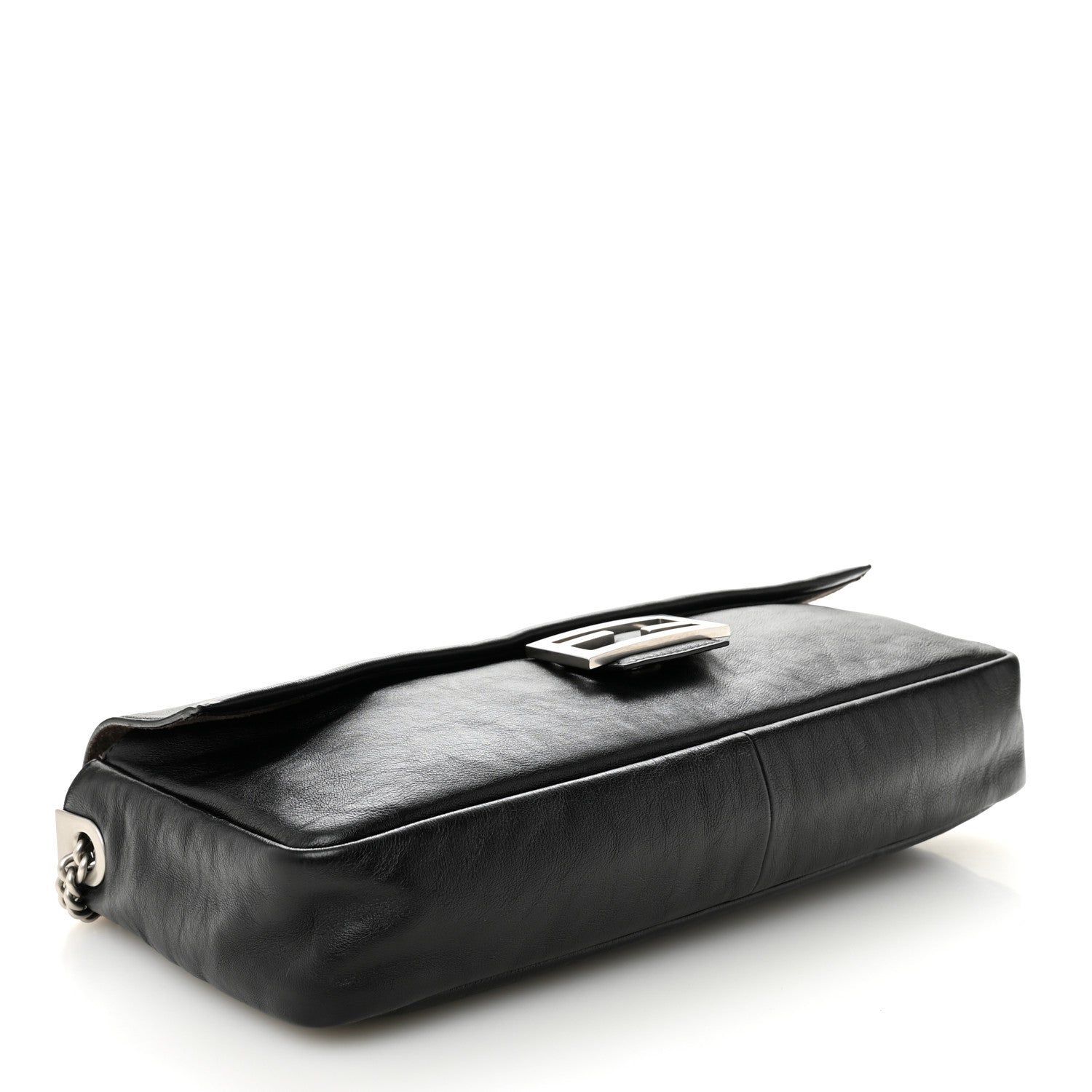Fendi Vitello Grace Large Chain Baguette Black 4 of 10