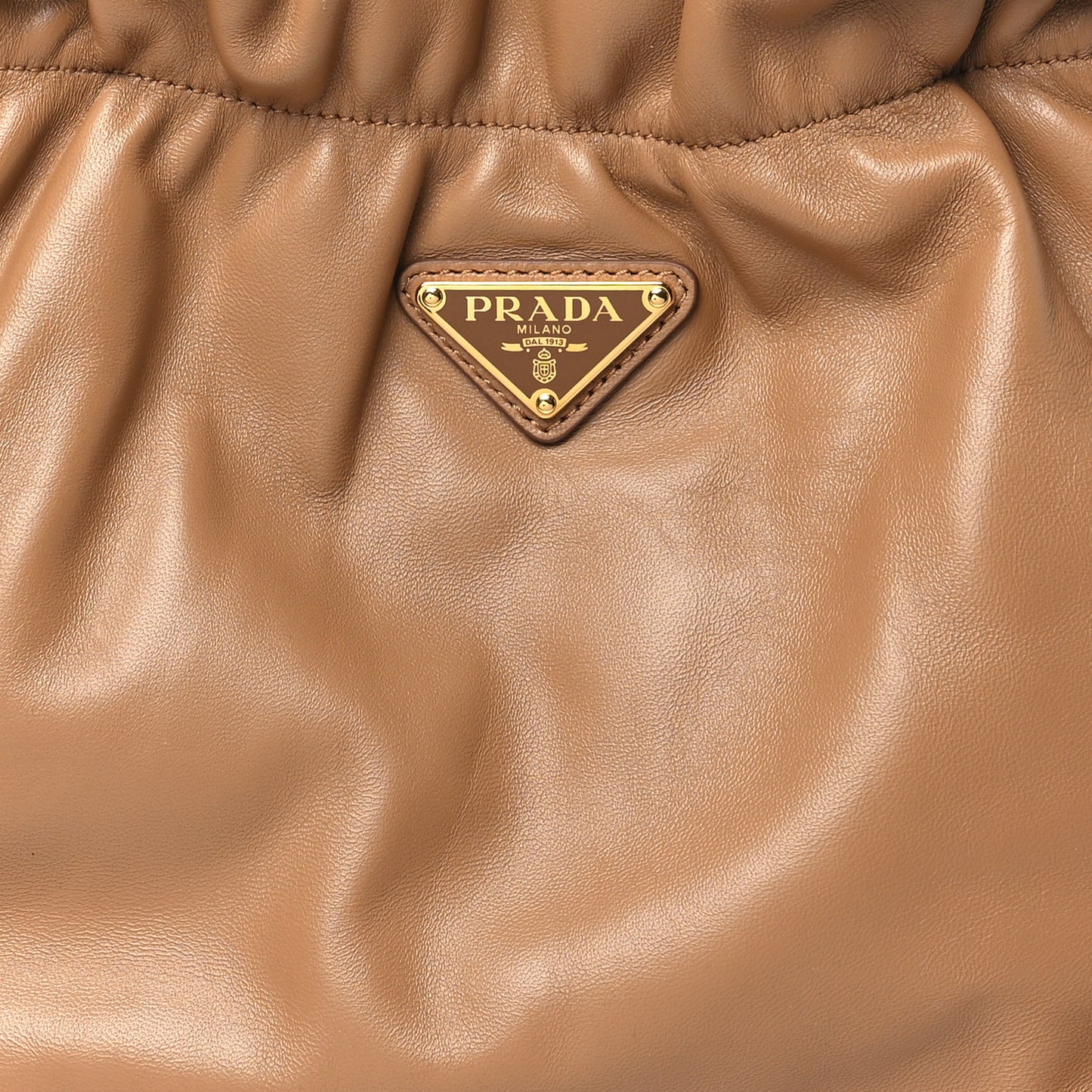 Nappa Drawstring Tote Caramel