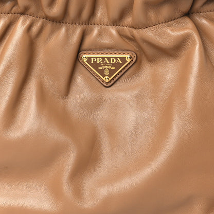 Prada Nappa Drawstring Tote Caramel 8 of 10