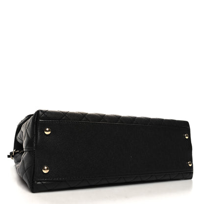 Chanel Caviar Lizard Quilted Medium Coco Handle Flap Black 4 of 10
