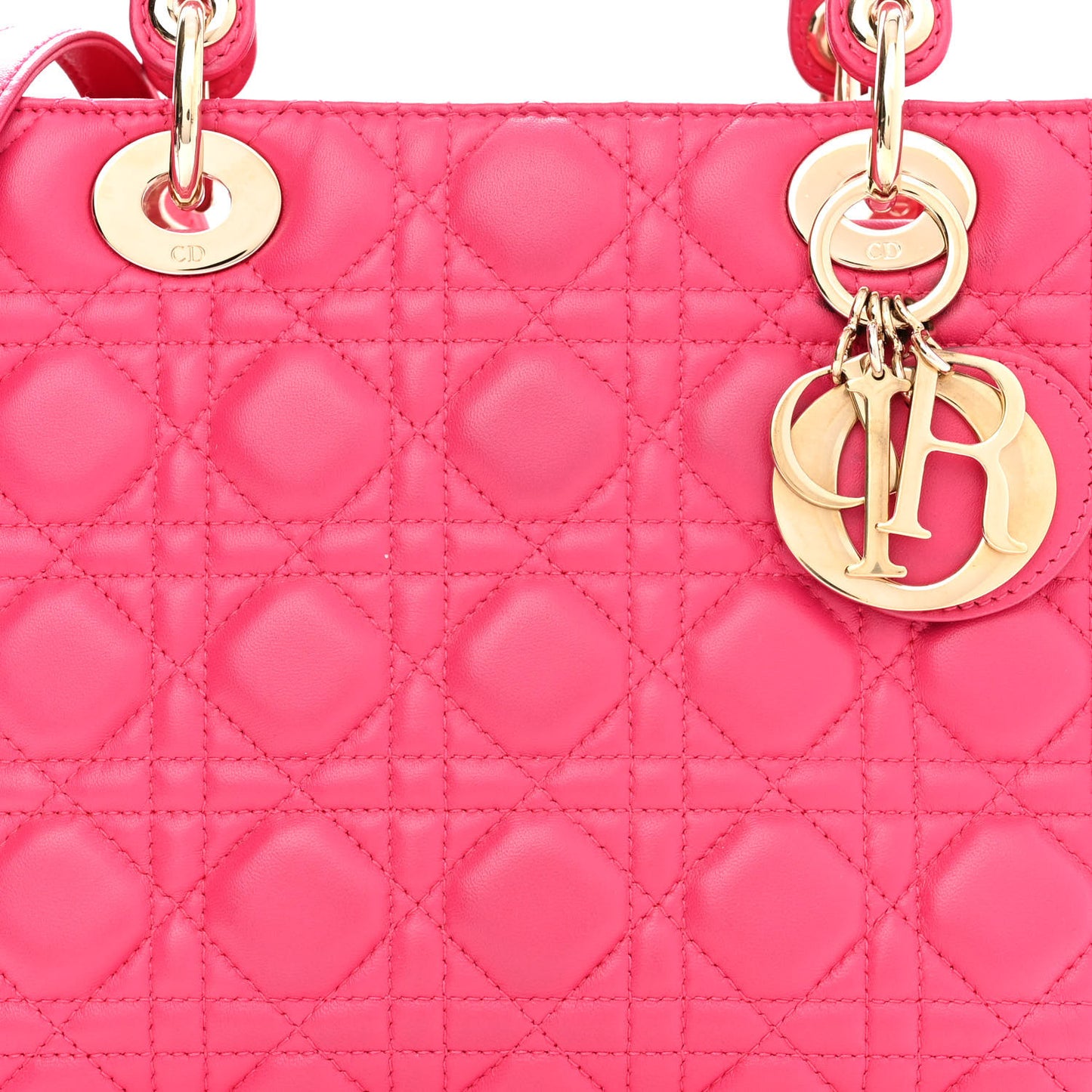 Lambskin Cannage Medium Lady Dior Pink