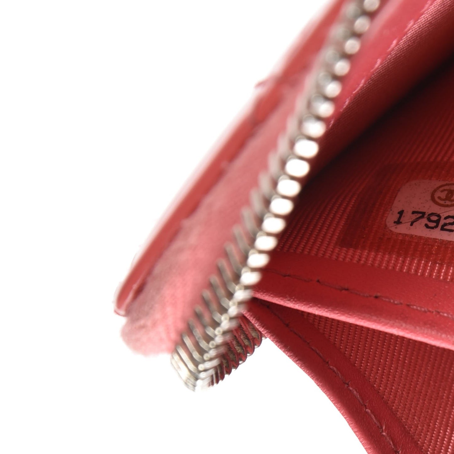 Patent Calfskin Quilted Large Gusset Zip Around Wallet Pink