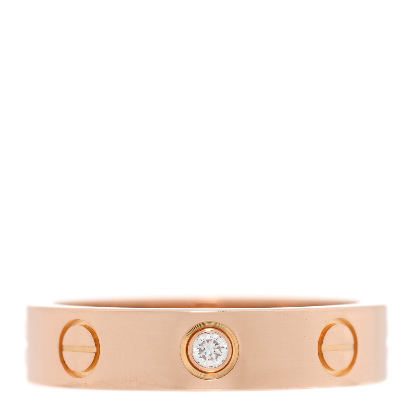 18K Pink Gold Diamond 4mm LOVE Wedding Band Ring 48 4.5