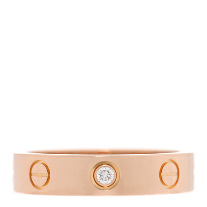 Cartier 18K Pink Gold Diamond 4mm LOVE Wedding Band Ring 48 4.5 1 of 4