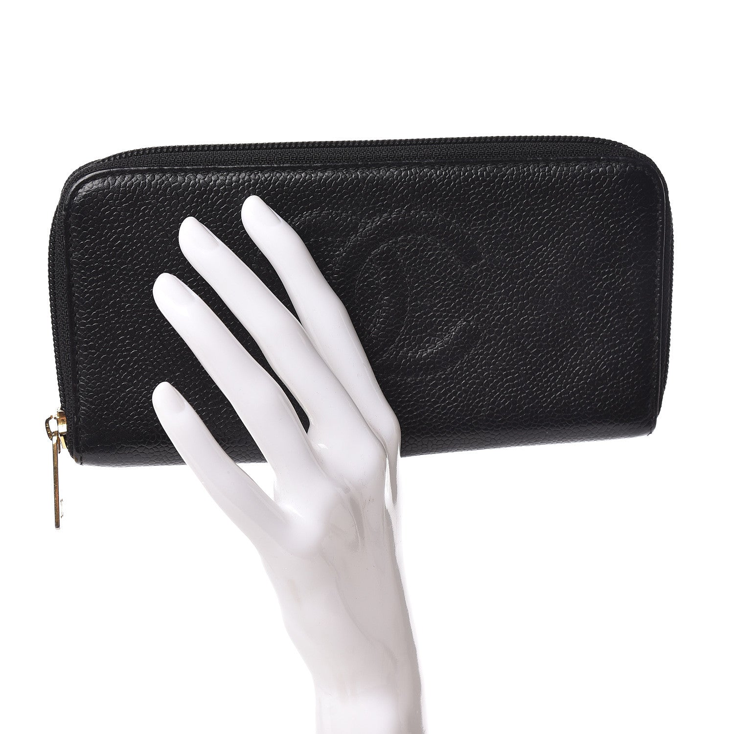 Chanel Caviar Timeless CC Zip Around Wallet Black 2 of 11