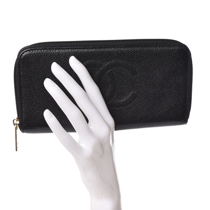 Chanel Caviar Timeless CC Zip Around Wallet Black 2 of 11