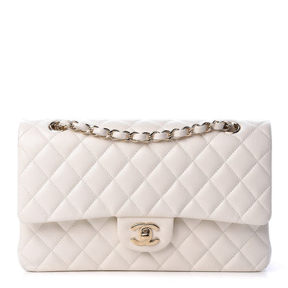 Chanel Caviar Quilted Medium Double Flap White 1 of 14