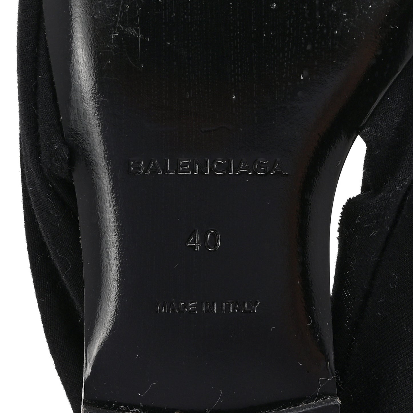 Jersey Crepe Political Campaign Logo Knife Pointed Slingback Flats 40 Black White Rouge