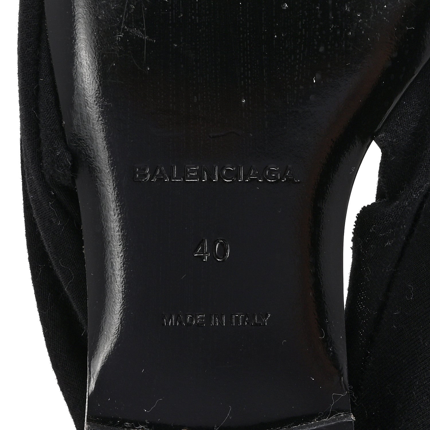 Balenciaga Jersey Crepe Political Campaign Logo Knife Pointed Slingback Flats 40 Black White Rouge 7 of 9
