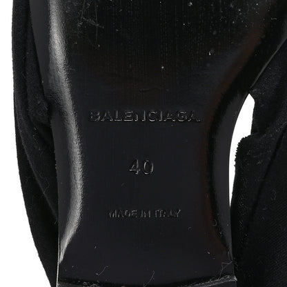 Balenciaga Jersey Crepe Political Campaign Logo Knife Pointed Slingback Flats 40 Black White Rouge 7 of 9