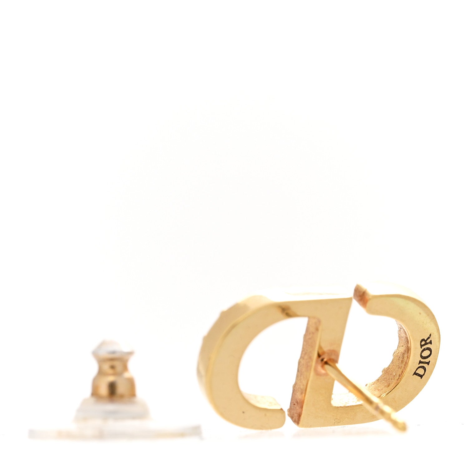 Christian Dior Crystal Petit CD Stud Earrings Gold 4 of 4